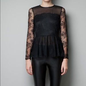 Zara lace peplum top